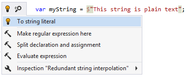 ReSharper: Converting string interpolation without parameters into string literal