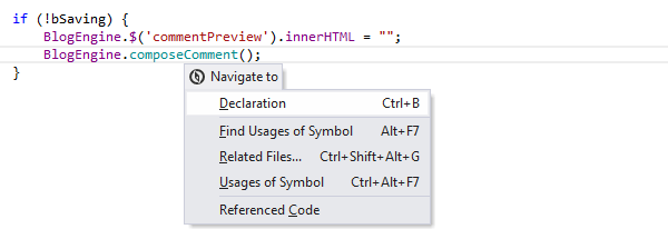 ReSharper: Go to Declaration in JavaScript