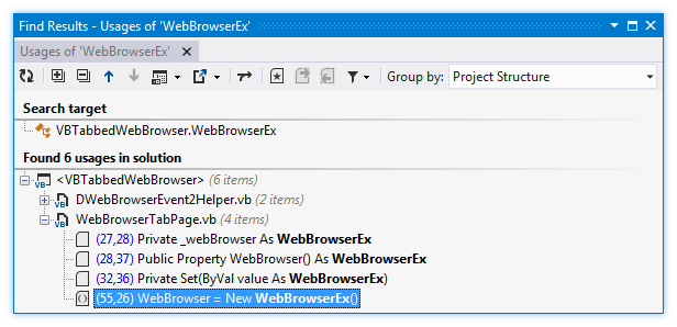 ReSharper: Find Usages in VB.NET