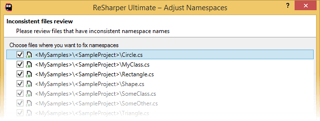 Synchronizing namespaces with project structure