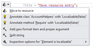ReSharper: A quick-fix to move string literal to resource