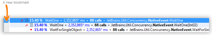 Studying profiling results bookmarks