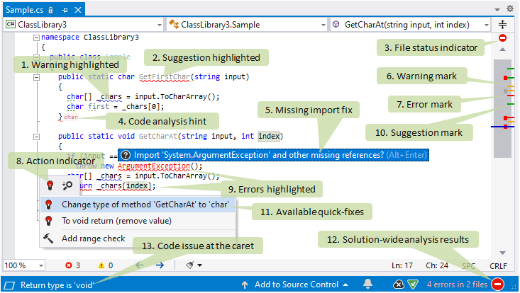 ReSharper features in Visual Studio editor