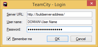 TeamCity Add-in: login