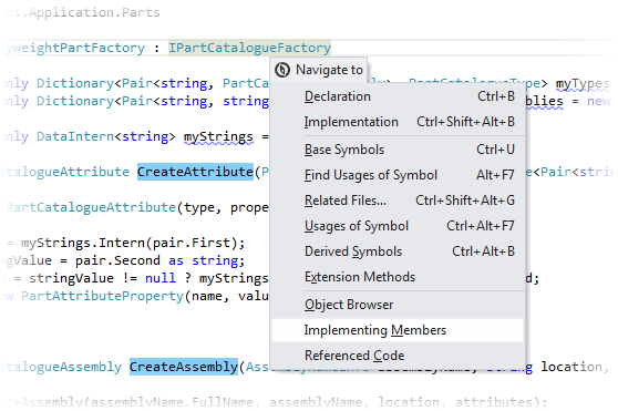 ReSharper: Navigating to implementing members
