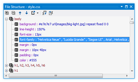 ReSharper: File structure of a CSS file