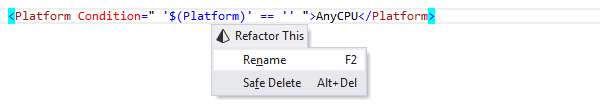 ReSharper: 'Rename' refactoring in MSBuild