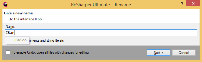 ReSharper: Rename refactoring