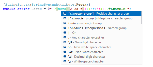 ReSharper: Coding assistance for [StringSyntaxAttribute]