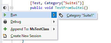 ReSharper: Executing unit tests in a category