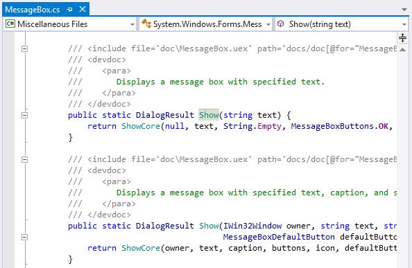 ReSharper displays .NET Framework sources from symbol server