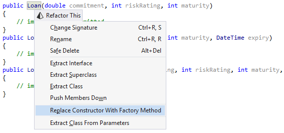 Replacing constructor with a factory method