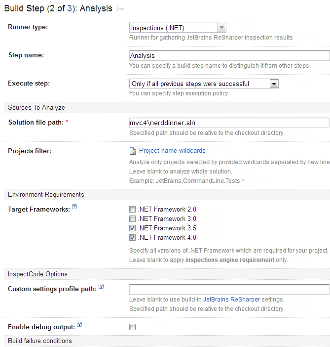 ReSharper code analysis on TeamCity