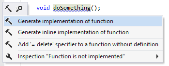 Generating implementation for a function