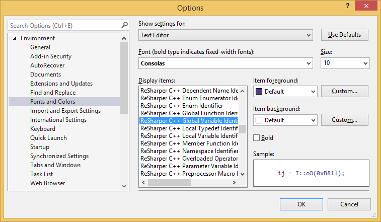 Configuring syntax highlighting for C++ identifiers