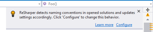 ReSharper: Naming rules auto-detection notification