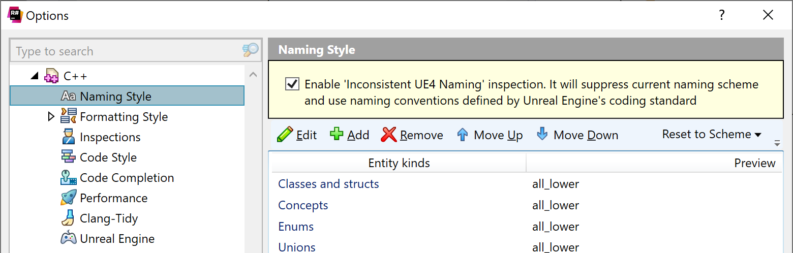 ReSharper: Applying Unreal Engine naming conventions