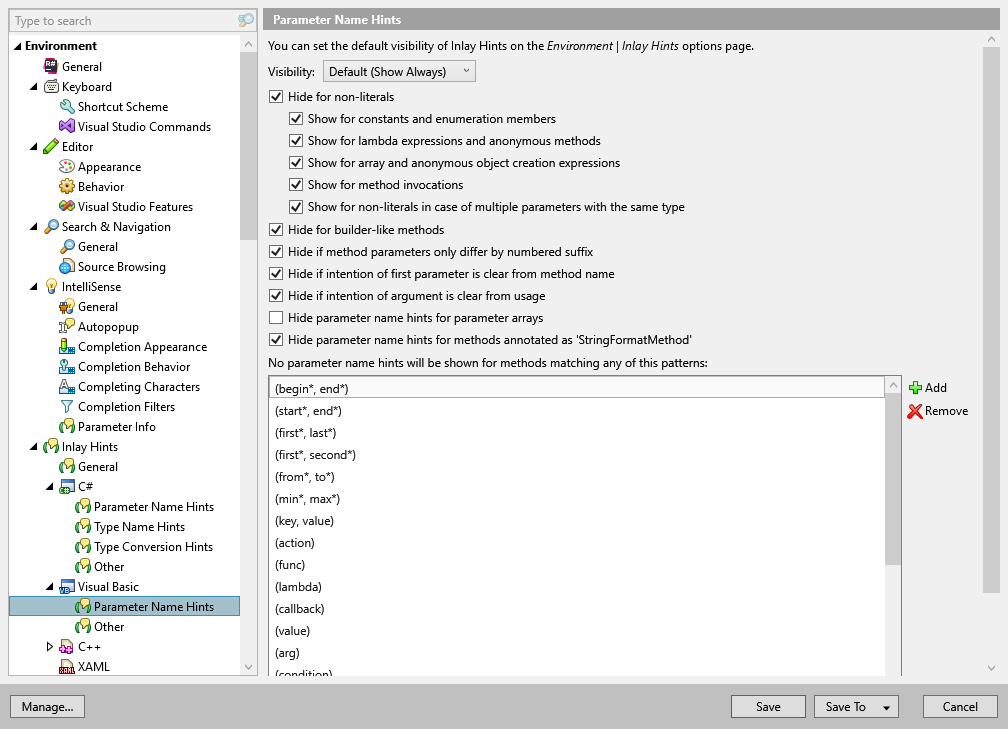 VB NET Parameter Name Hints ReSharper Documentation
