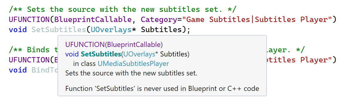 BlueprintCallable function is never used