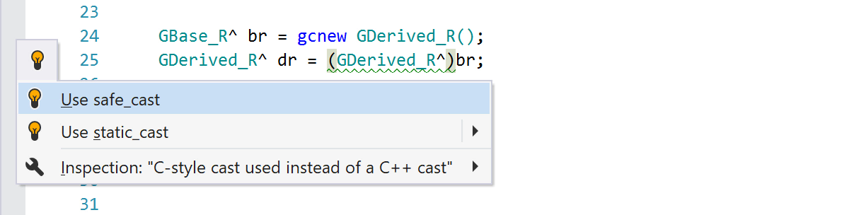 C-style cast used instead of a C++ cast