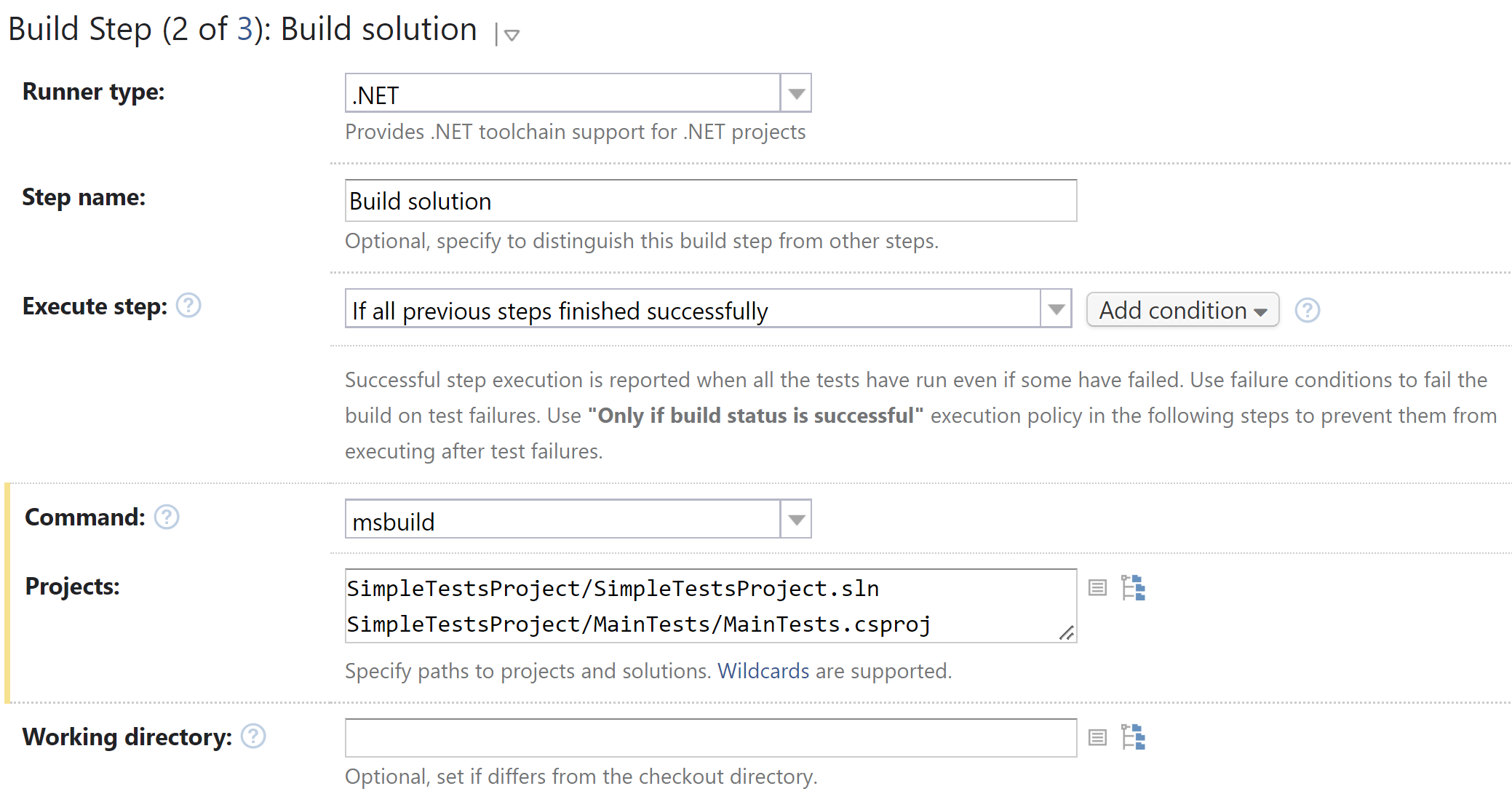 TeamCity build step TeamCity build step