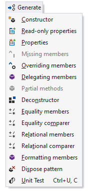 Generating type members with ReSharper