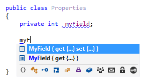 ReSharper: Completion suggestion to generate a property for a field