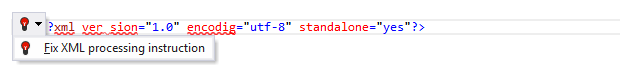 ReSharper: Fix XML processing instruction quick-fix