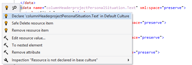 ReSharper: Quick-fixes for resources