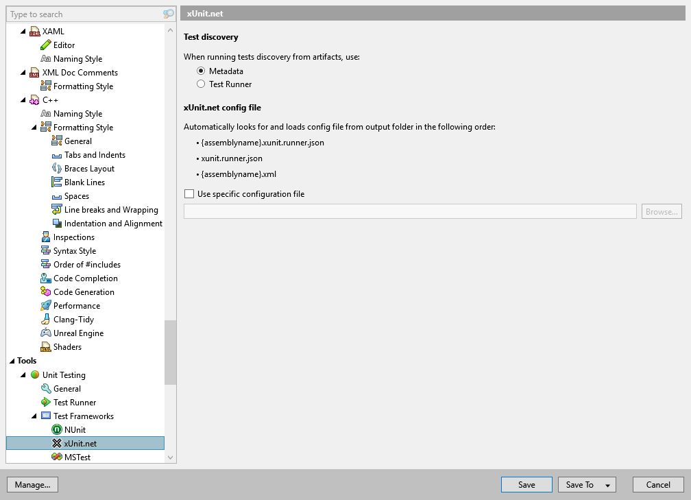 ReSharper options: Tools | Unit Testing | Test Frameworks | xUnit.net