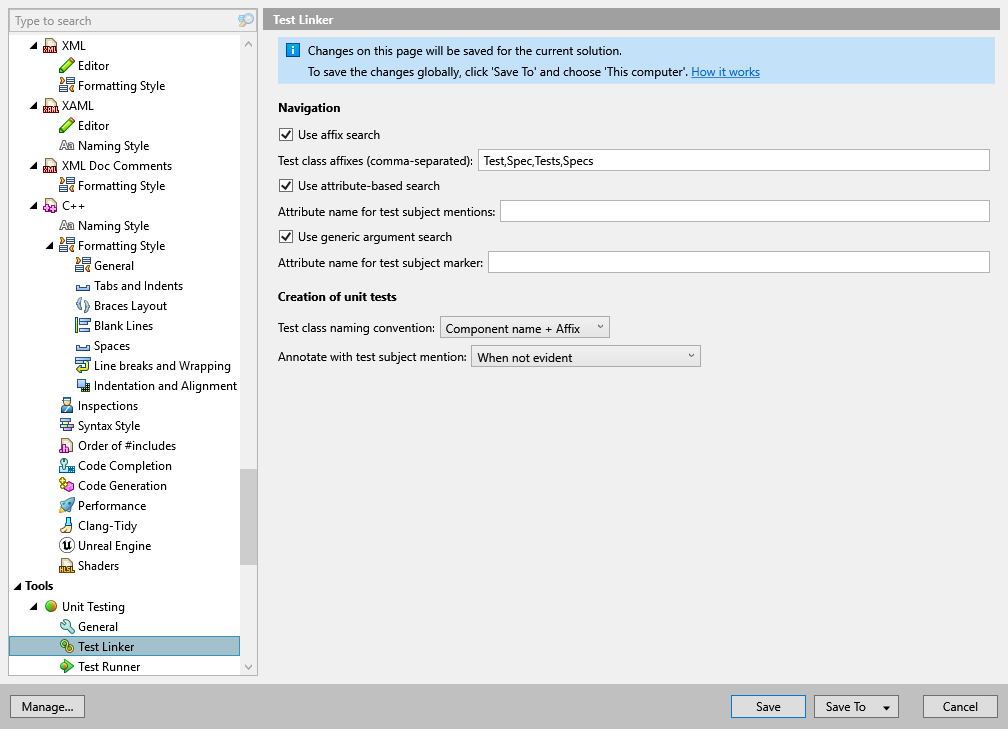 ReSharper options: Tools | Unit Testing | Test Linker