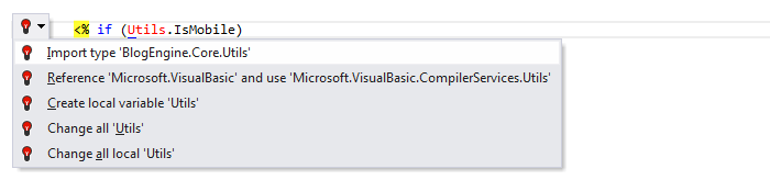 ReSharper: 'Import type' quick-fix in ASP.NET