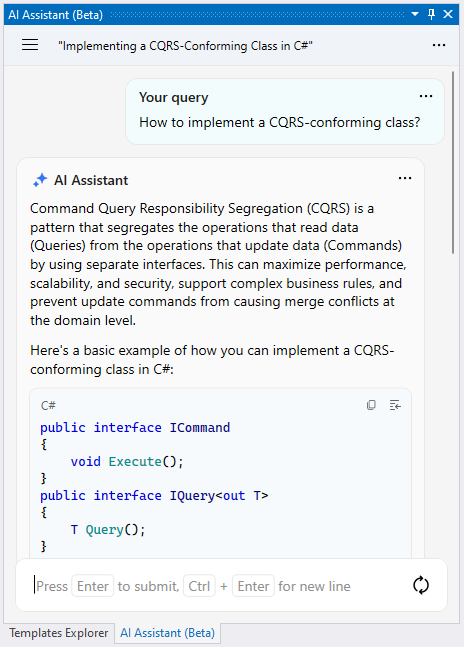 ReSharper: Asking AI Assistant programming-related questions