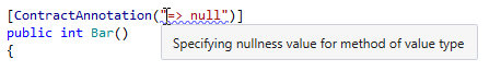 ReSharper: Contract annotations