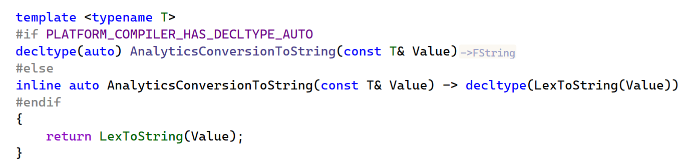 Function return types in function declarations