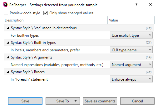 ReSharper: Using formatting rules from existing code