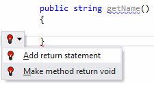 ReSharper: Forgotten method return quick-fix