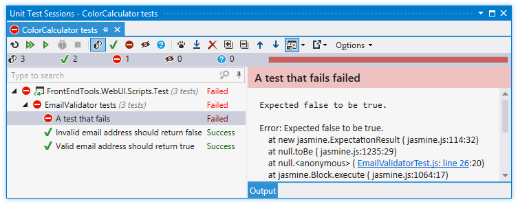 ReSharper: Unit test sessions in JavaScript