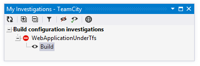 TeamCity Add-in: My Investigations window