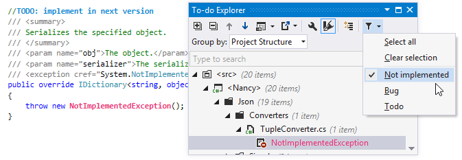 Viewing To-do items with ReSharper