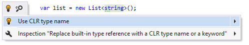 Built-in type usage style quick-fix Built-in type usage style quick-fix