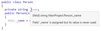 ReSharper detects unused field ReSharper detects unused field