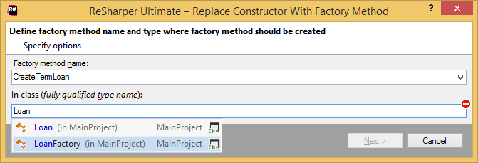 Replacing constructor with a factory method