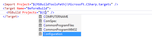 ReSharper: Code completion in MSBuild