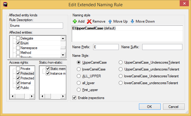 ReSharper: Naming style options. Edit extended naming rule