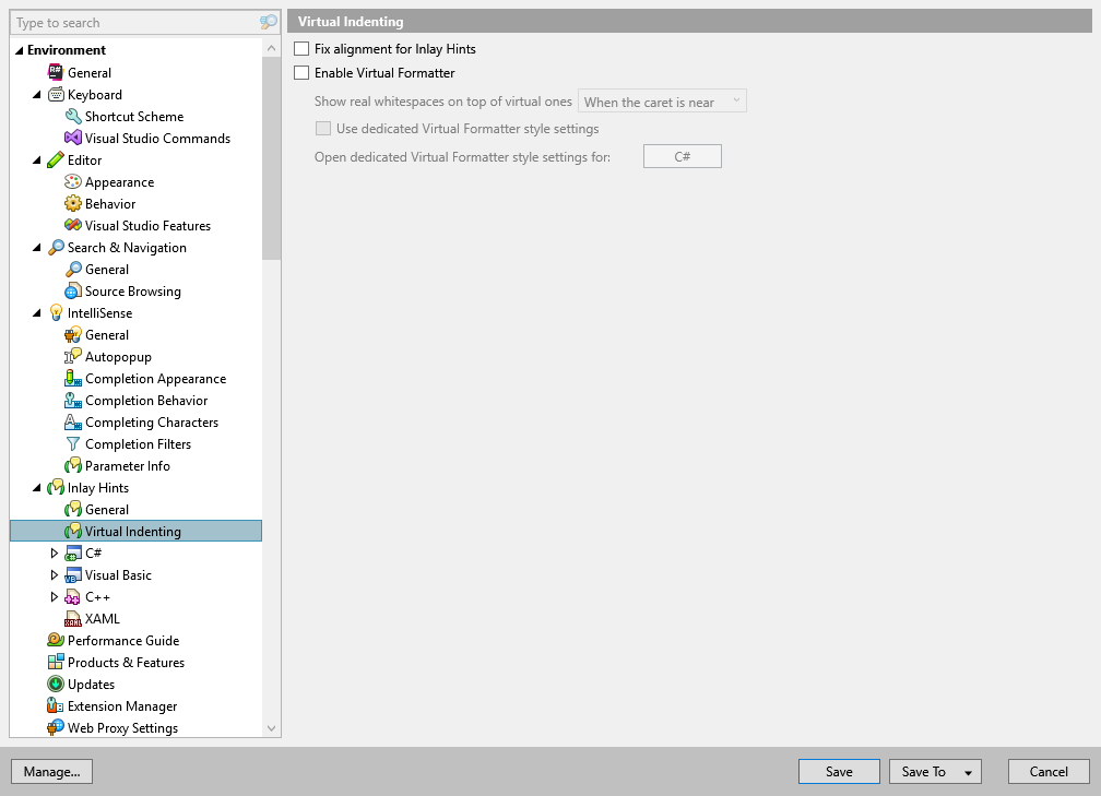 ReSharper options: Environment | Inlay Hints | Virtual Indenting