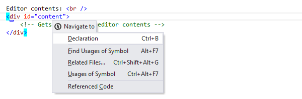 ReSharper: 'Navigate To' in HTML