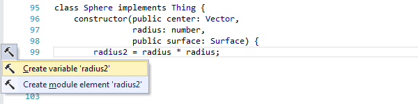 ReSharper: TypeScript context actions. Create from usage