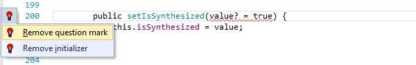 ReSharper: 'Remove question mark' quick-fix in TypeScript