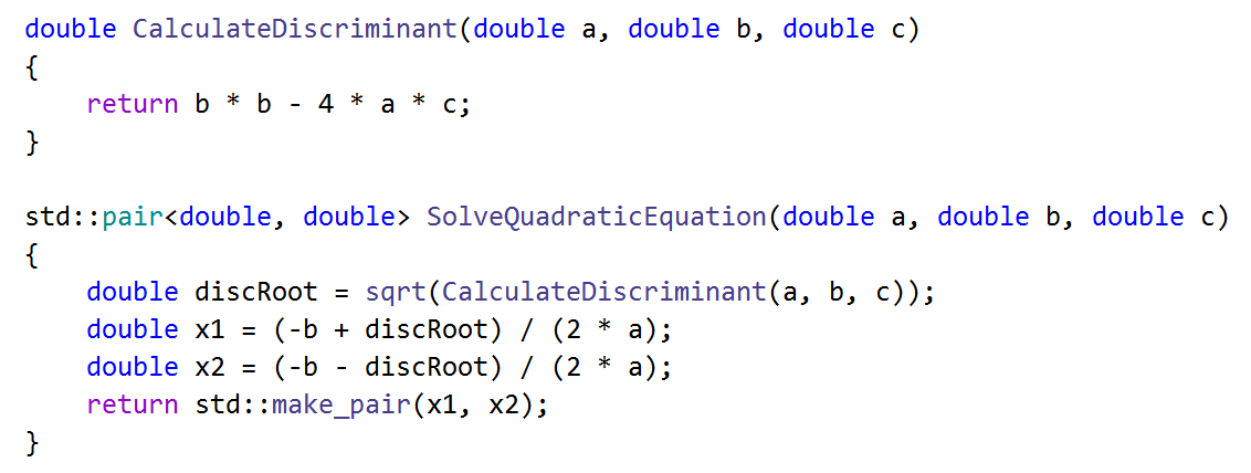 Extract method in C++: Extracted method